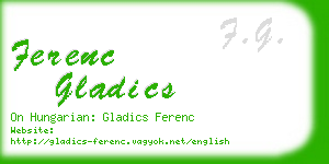 ferenc gladics business card